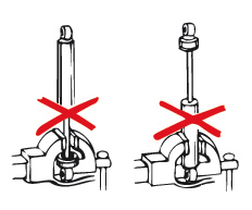 Do not place KONI shock in a vise.